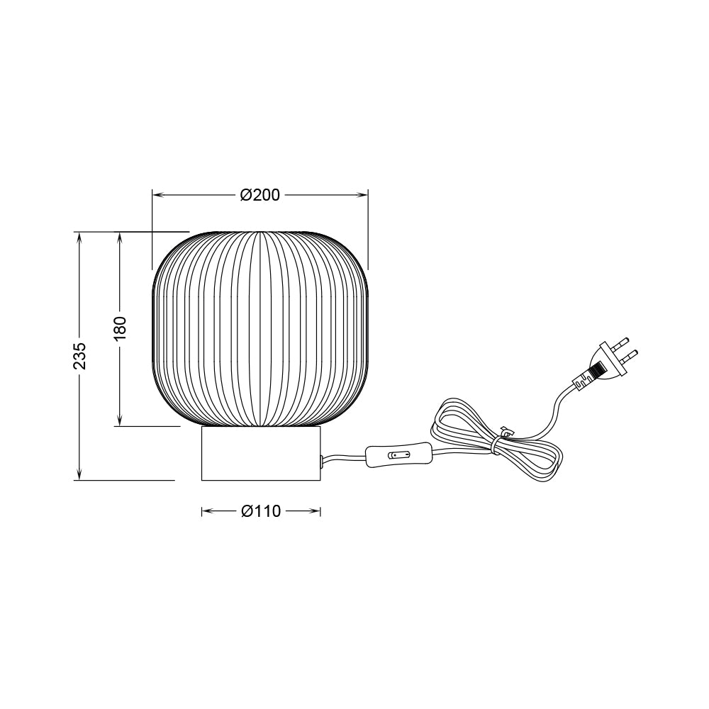 BRY-S009T-1H-1xE27-OPL-CRNA-STONA LAMPA