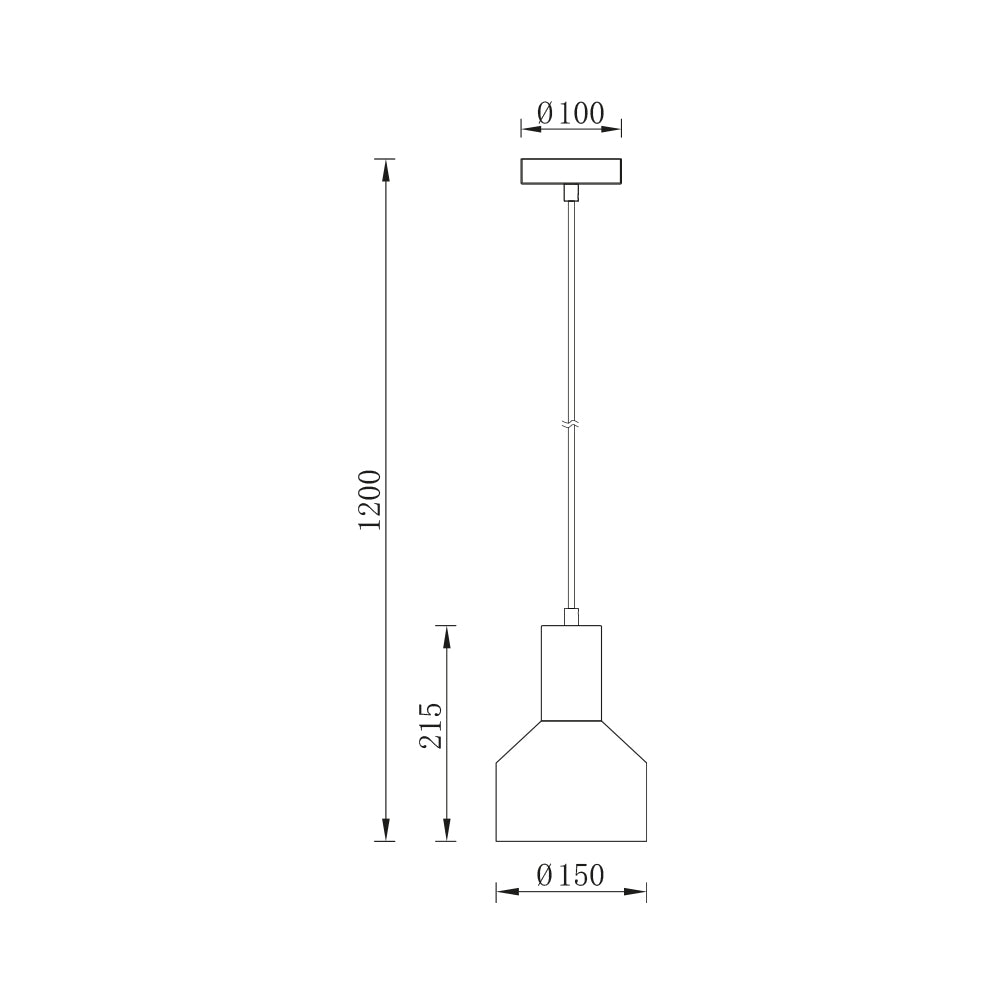 BRY-P001R-1H-1xE27-CRNA-DEKORATIVNA VISILICA