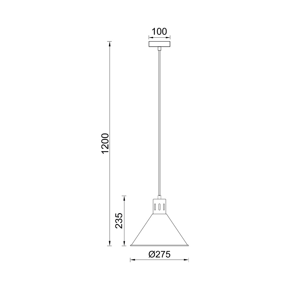 BRY-P006R-1H-1xE27-CRNA-DEKORATIVNA VISILICA