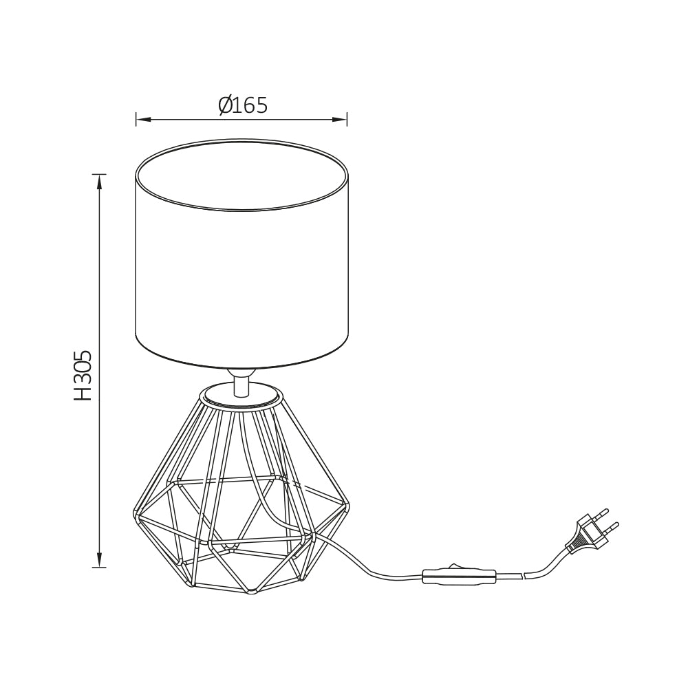 BRY-F001T-1H-1xE14-BELA-PODNA LAMPA