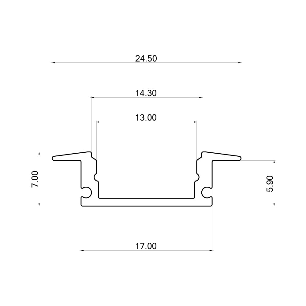 BRY-RC1707-2MT-CRNI-UGRADNI-ALUMINIJUMSKI PROFIL