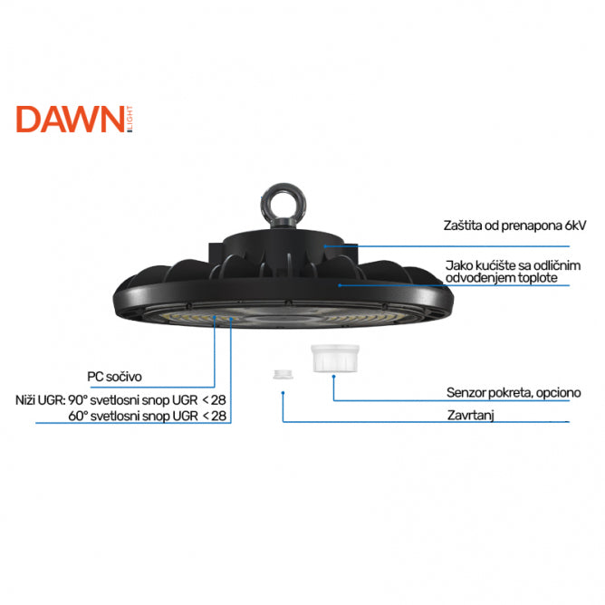 DAWN LED REFLEKTOR HBS-100W 4000K 90° IP65
