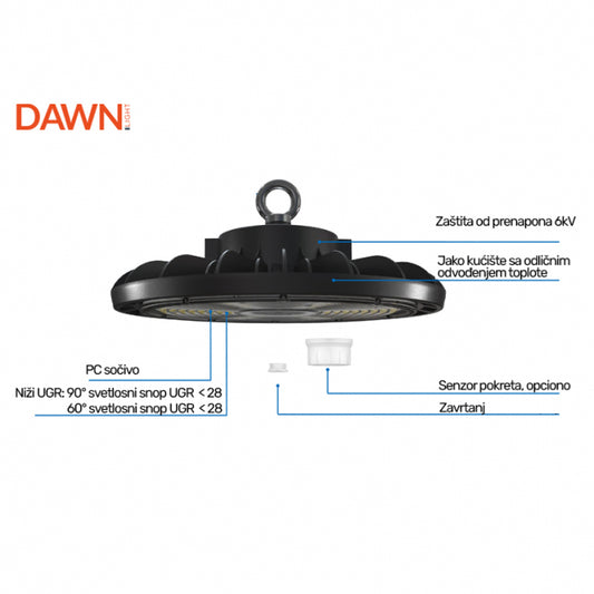 DAWN LED REFLEKTOR HBS-100W 4000K 90° IP65