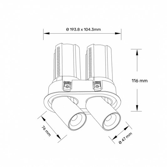 DAWN LED SVETILJKA TTV324 24W 3000K DIM CRNA