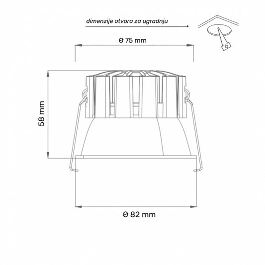 DAWN LED SVETILJKA XG-12 8W CCT BELA DIM