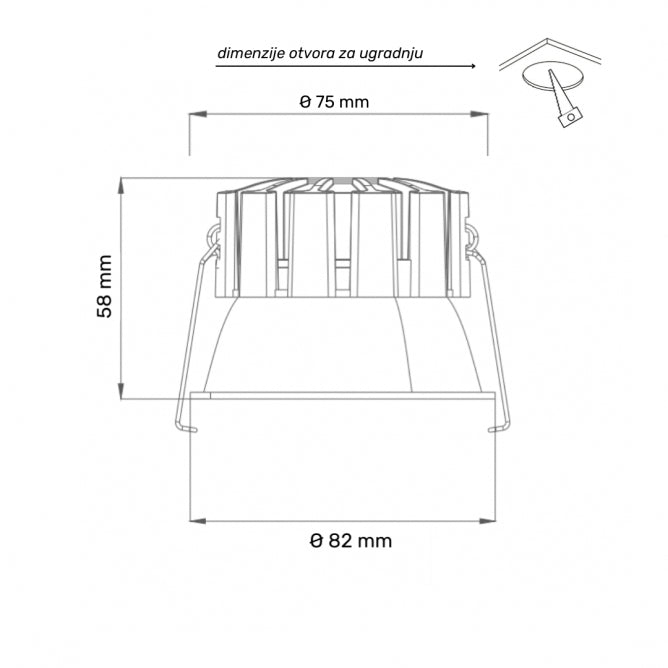 DAWN LED SVETILJKA XG-12 8W CCT CRNA DIM