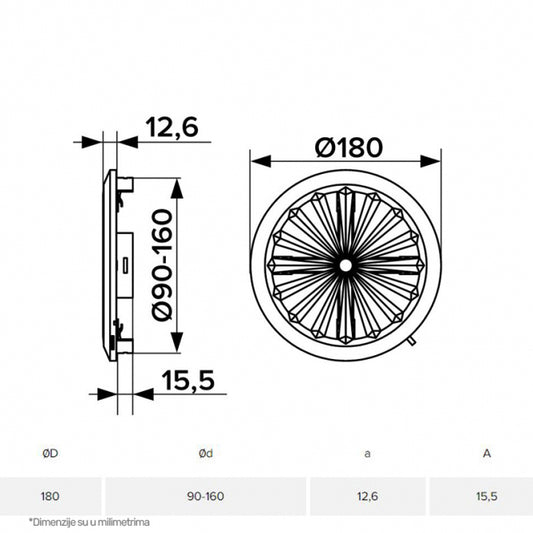 ERA ZALUZINA 10RKU (fi 90-160 mm)