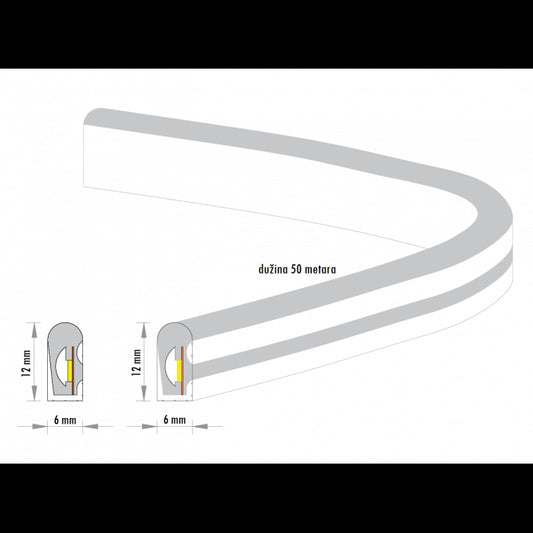 LED NEON FLEX KL-3535-96-RGB 12V IP65 (50met,10W/met)