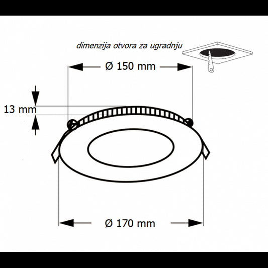 LED PANEL U/Z KNC1-12W 3000/4000/6000K