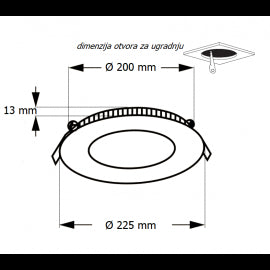 LED PANEL U/Z KNC1-18W 3000/4000/6000K