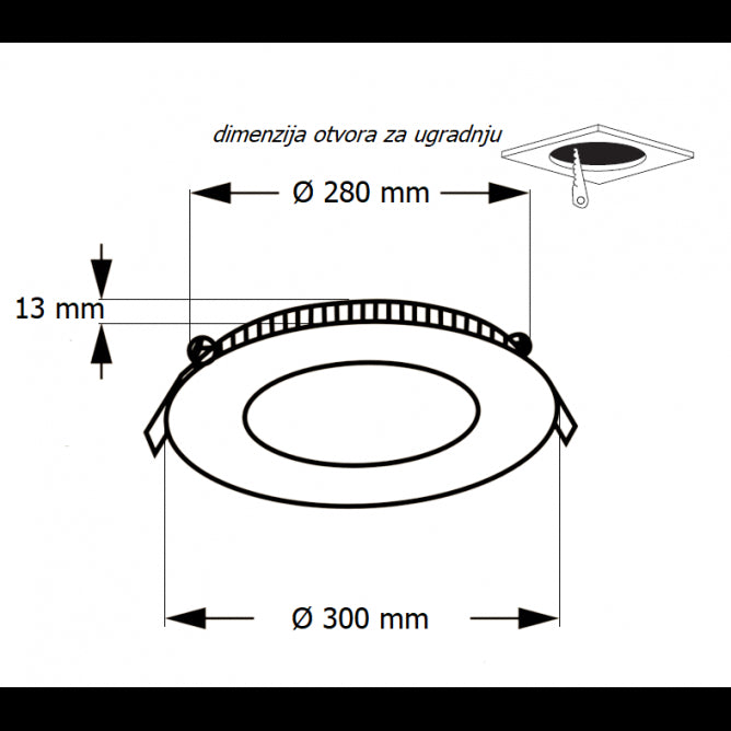 LED PANEL U/Z KNC1-24W 3000/4000/6000K