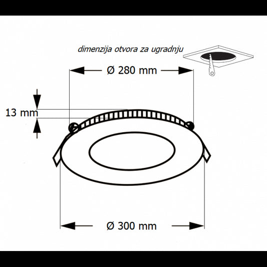 LED PANEL U/Z KNC1-24W 3000/4000/6000K