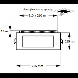 LED PANEL U/Z KNS1-18W 3000/4000/6000K