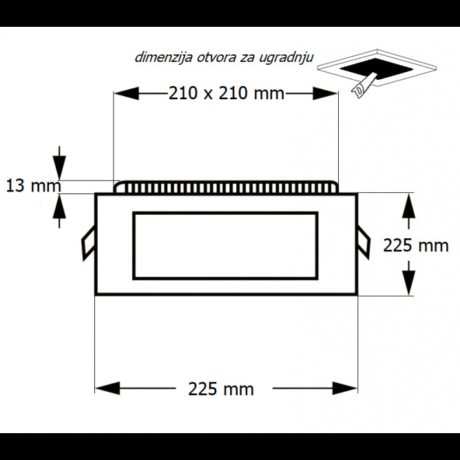 LED PANEL U/Z KNS1-18W 3000/4000/6000K