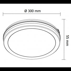 LED PLAFONJERA X09-300-24W 3000/4000/6500K IP65 CRNA