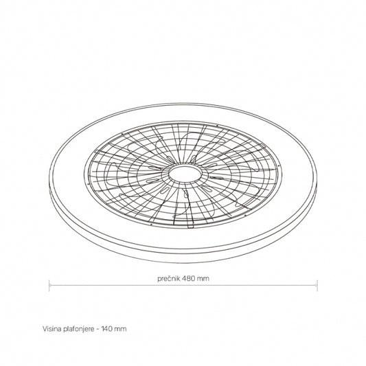 LED PLAFONJERA YL-FAN-G010 48W 3000K/4000K/6500K CRNA  DIMABILNA