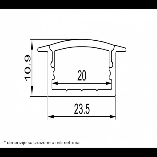 LED PROFIL LL-ALP013-R KOMPLET SIVI