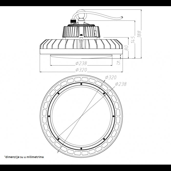 LED REFLEKTOR HB07-200W-4000K-IP65