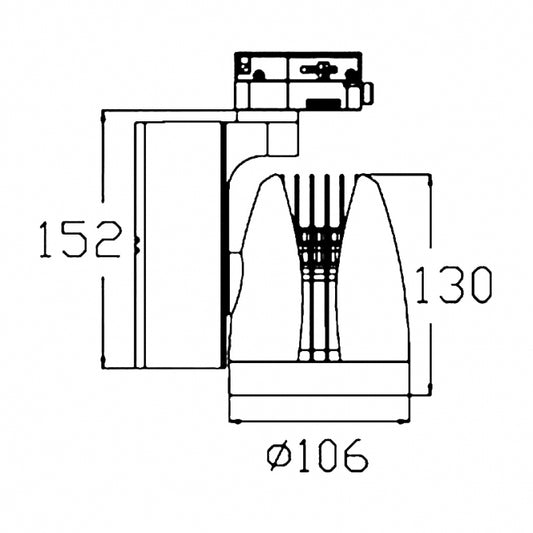 LED REF SINSKI 337201-2 30W 3000K CRNI TROFAZNI