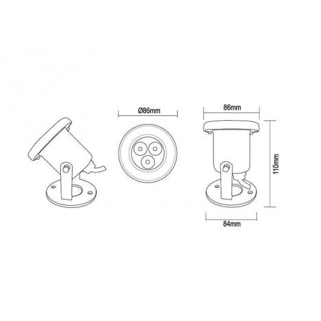 LED SPOT HX-UW85-3W
