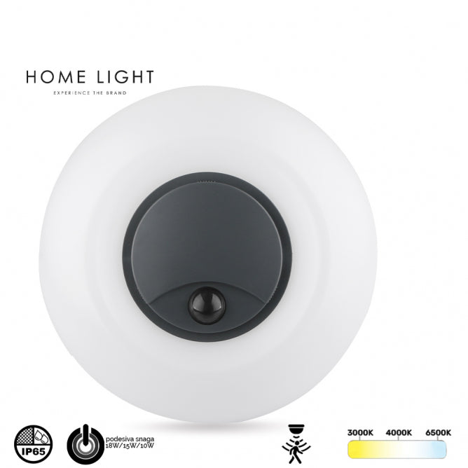 LED SVETILJKA BL10 OKRUGLA 20/15/10W CCT IP65 SENZOR BELA/SIVA