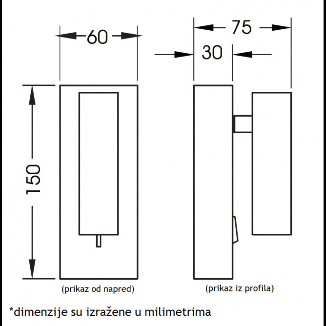 LED SVETILJKA JM-063 ZIDNA 3W 3000K BRONZA/CRNA