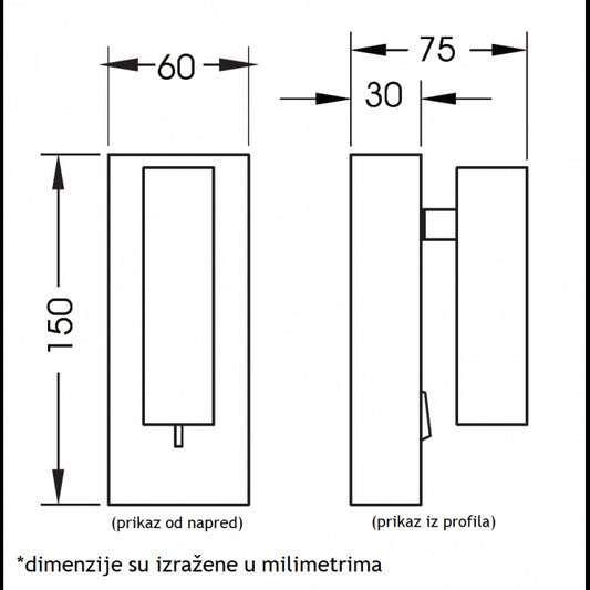 LED SVETILJKA JM-063 ZIDNA 3W 3000K BRONZA/CRNA