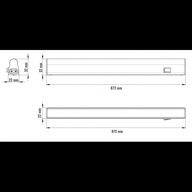 LED SVETILJKA KL T5 0,9m 12W 6500K PREKIDAC BELA
