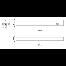 LED SVETILJKA KL T5 0,9m 12W 6500K PREKIDAC BELA