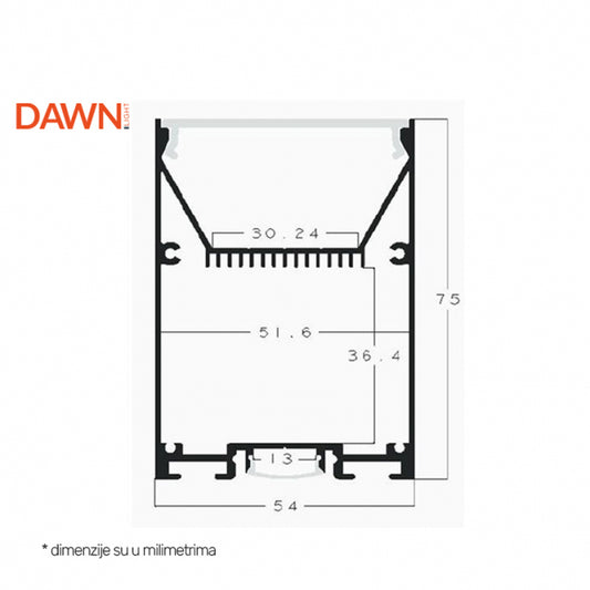 LED SVETILJKA LT-T-020-B 40W 4000K CRNA 1,2 met