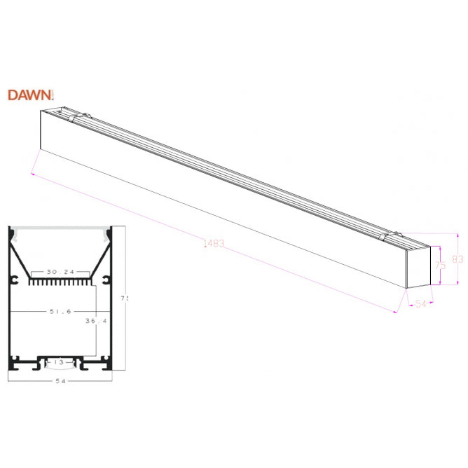 LED SVETILJKA LT-T-020-B 60W 4000K BELA 1,5 met
