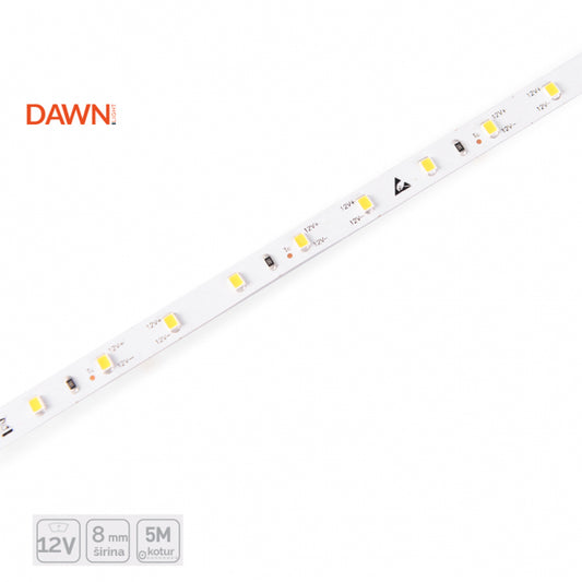 DAWN LED TRAKA HL 2835-60-W 12V IP55 (5met, 7.2W/m, 8mm)
