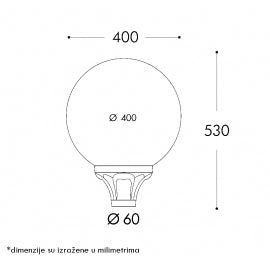 LED ULICNA SVETILJKA GLOBE 400 50W SIVA