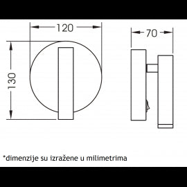 LED SVETILJKA JM-060 ZIDNA 3W 3000K + USB 5V 2A CRNA