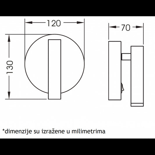 LED SVETILJKA JM-060 ZIDNA 3W 3000K + USB 5V 2A CRNA