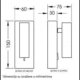 LED SVETILJKA JM-063 ZIDNA 3W 3000K CRNA