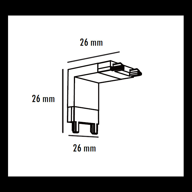 MAGNETIC SLIM KONEKTOR PLAFON-ZID BELI (26-A-LV)