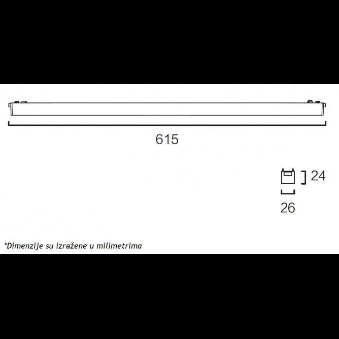 MAGNETIC SLIM SVETILJKA LED26-600F 20W 3000K 150° 48V DC CRNA