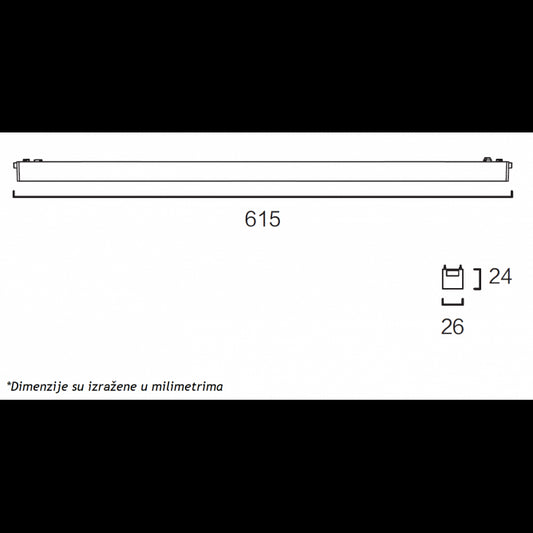 MAGNETIC SLIM SVETILJKA LED26-600F 20W 3000K 150° 48V DC CRNA
