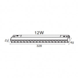 MAGNETIC SVETILJKA LED02-12W 3000K 30° 48V DC CRNA