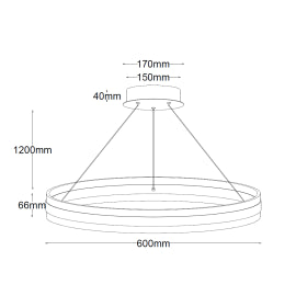SOLEA 13 LUSTER 48W 3000/4000/6000K CRNA
