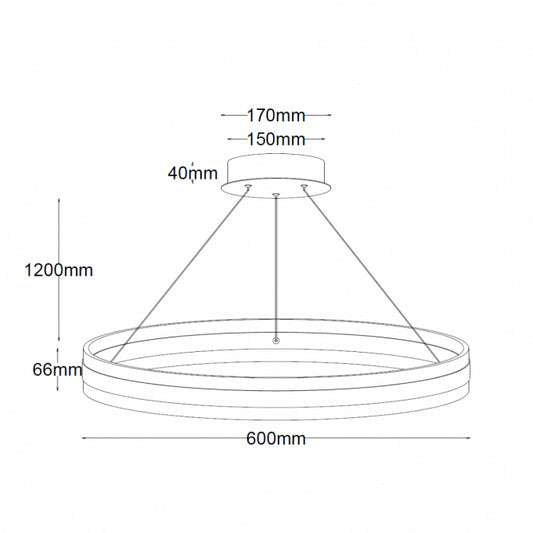 SOLEA 13 LUSTER 48W 3000/4000/6000K CRNA