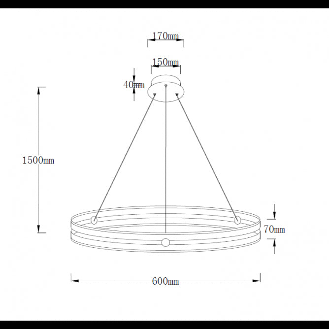 SOLEA 14 LUSTER 48W 3000/4000/6000K CRNA