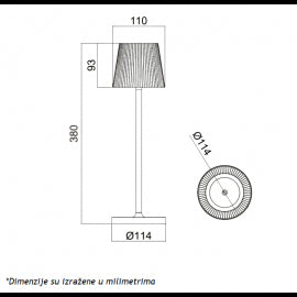 STONA LAMPA PUNJIVA T16011 3W 3000K IP54 CORTEN
