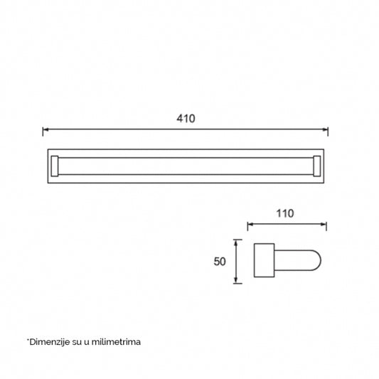 VESTA 295 ZIDNA LAMPA LED 9W 4000K CRNA
