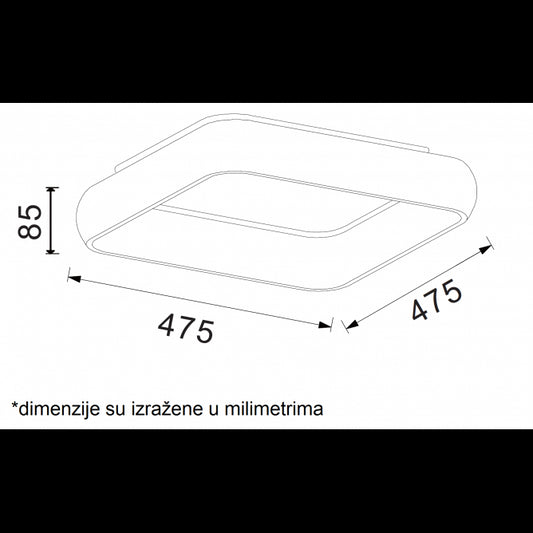 VESTA 345 PLAFONSKA SVETILJKA 38W 3000/4000K BELA