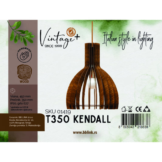 VINTAGE KENDALL T350 VISILICA 1*E27 (O 350 mm, h-450 mm) - SKU01419